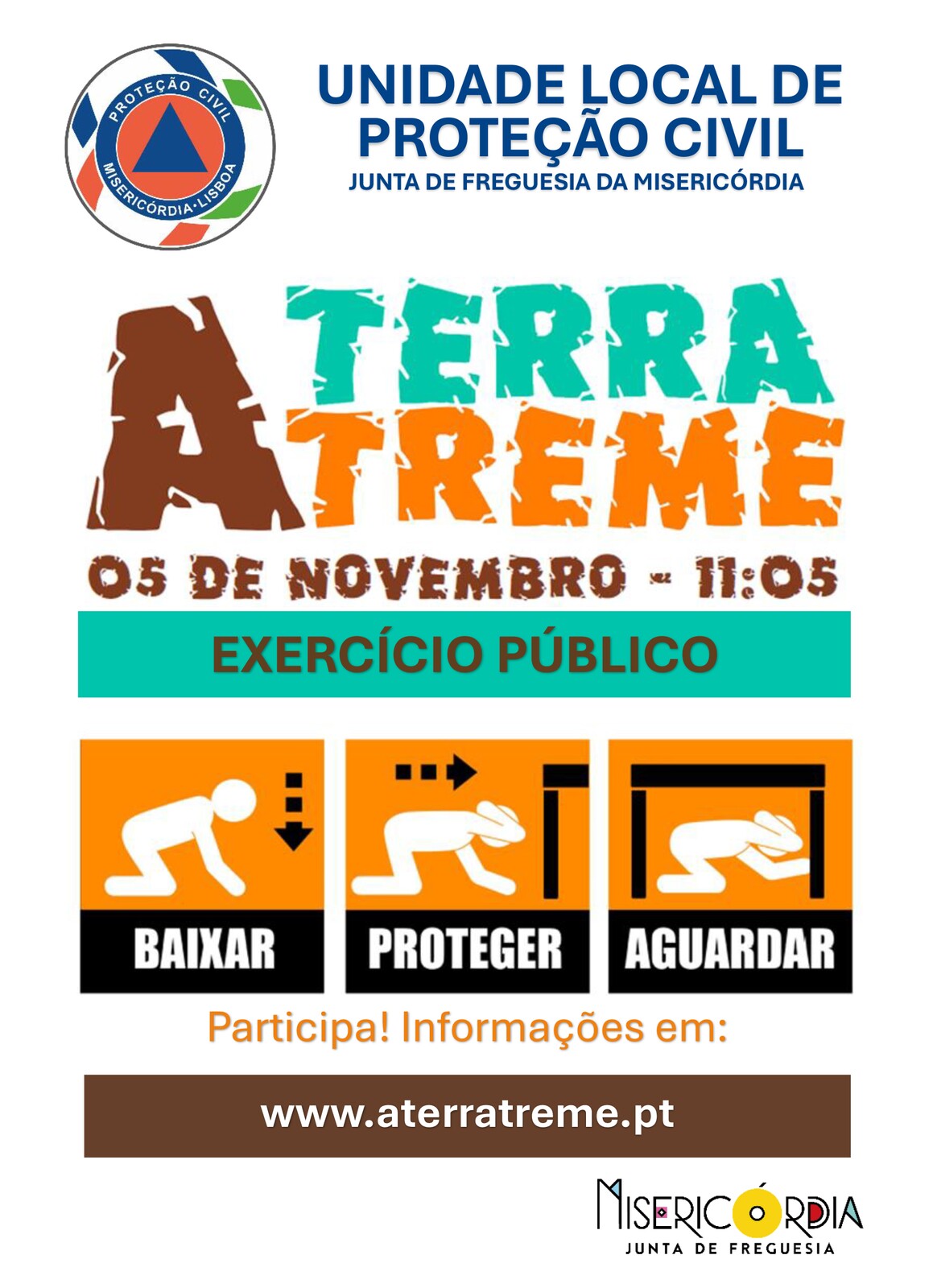 5 de novembro às 11h05; Baixar, Proteger, Aguardar